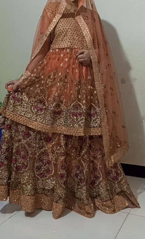 peach color new bridal sharara 3