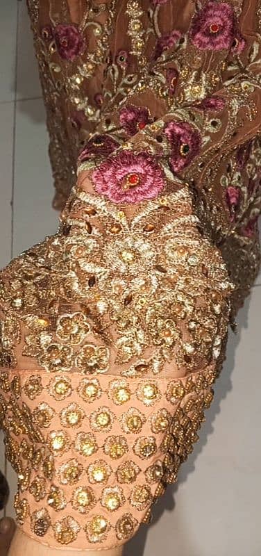 peach color new bridal sharara 4