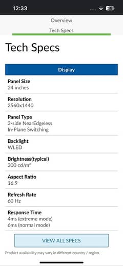 ThinkVision P24q-20 Monitor 24 inchs 60Hz refresh rate