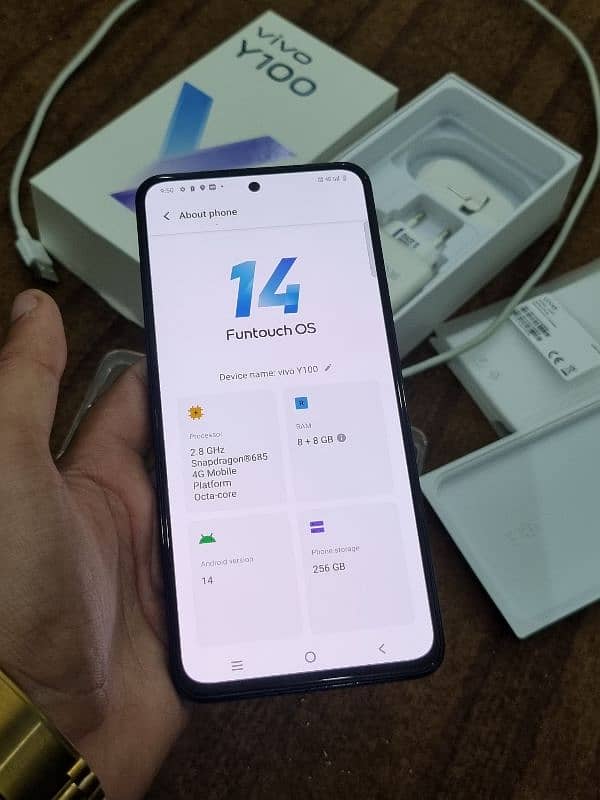 vivo y100 256gb complete box 3