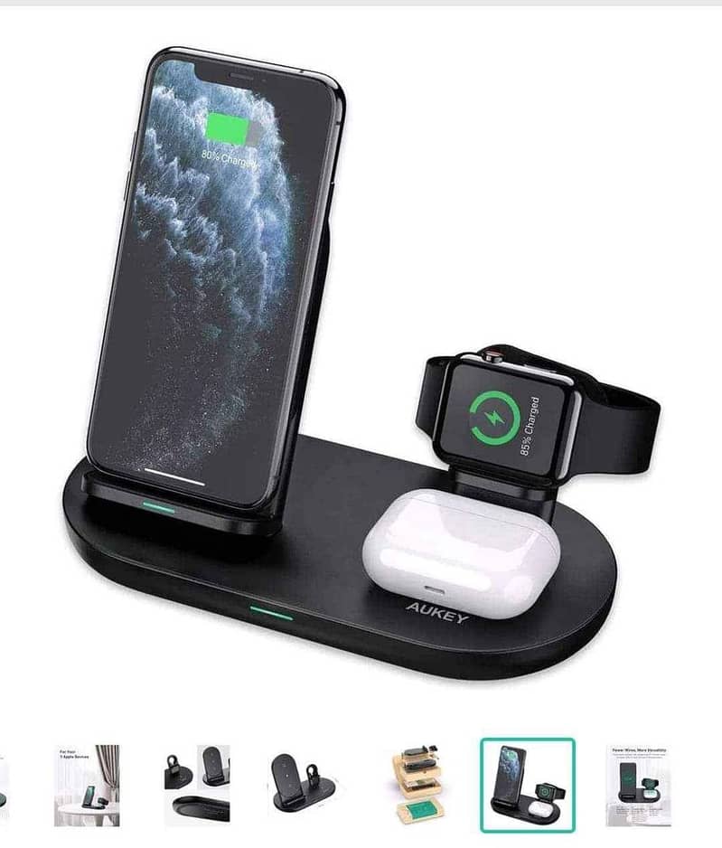 3-in-1 Wireless Charger by AUKEY - For iPhone & Android - Fast Chargin 1