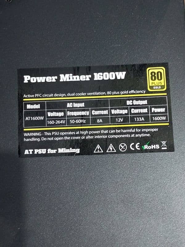 Power Miner 1600W  Mining power Supply 1