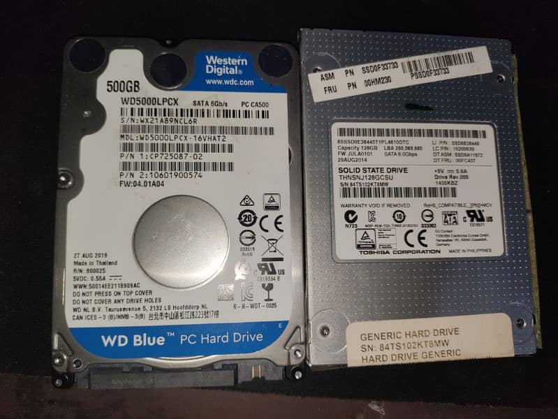 128 GB SSD And 500 GB HDD Fresh laptop pulled 0