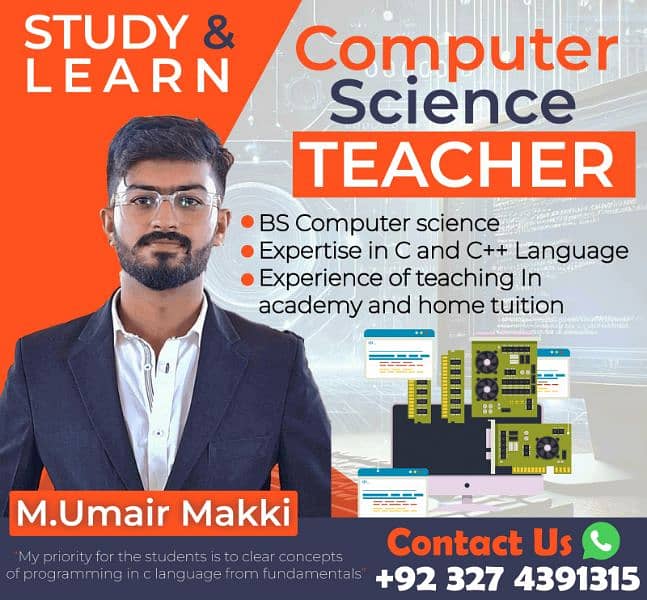 Computer Science teacher | Home tutor for inter and Matric students 0