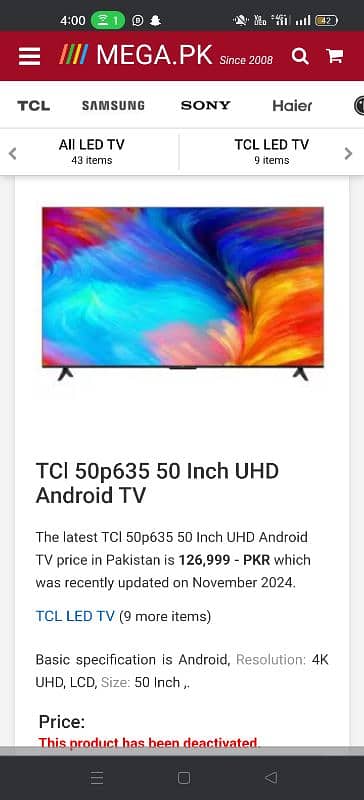 TCL P635 UHD 4k 0