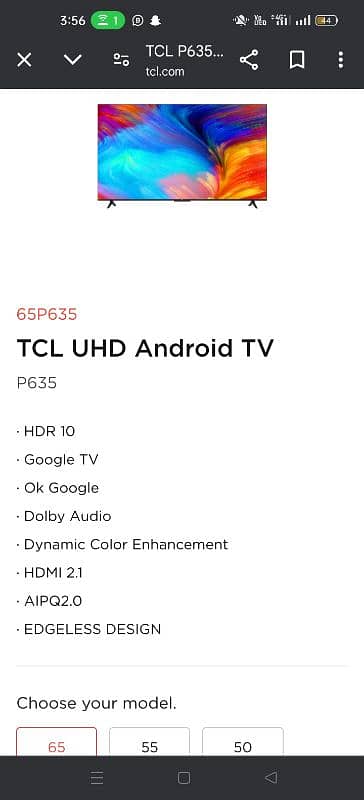 TCL P635 UHD 4k 3