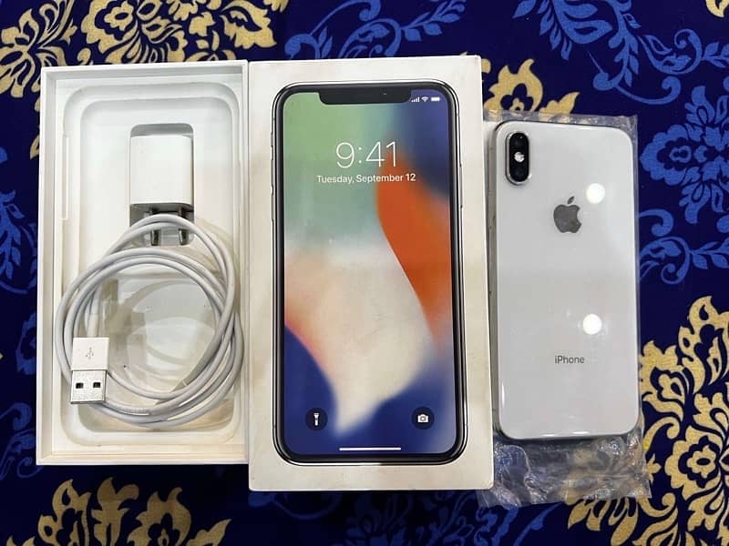 iphone X PTA approved with Box & Charger LLA Model 0