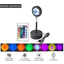 Remote Control RGB Sunset Lamp Projector 16 Colors Changing RGB