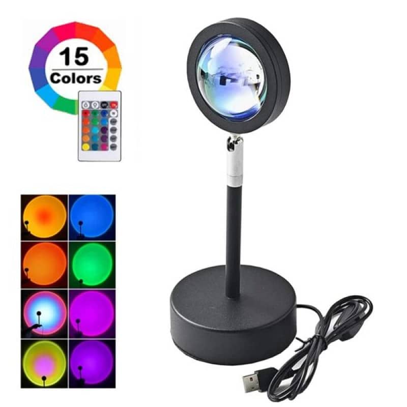 Remote Control RGB Sunset Lamp Projector 16 Colors Changing RGB 2