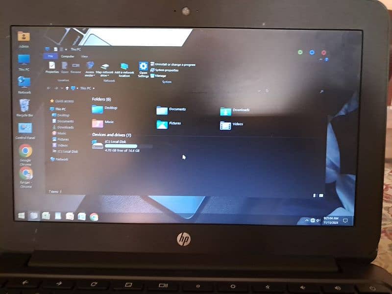 HP laptop 4GB memory 16GB storage window supported 7