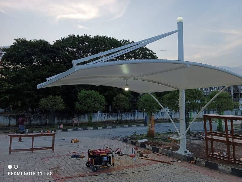 Dome structure sheds in Pakistan | Tensile parking shade | Car porch 1