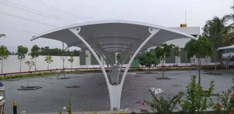 Dome structure sheds in Pakistan | Tensile parking shade | Car porch 3