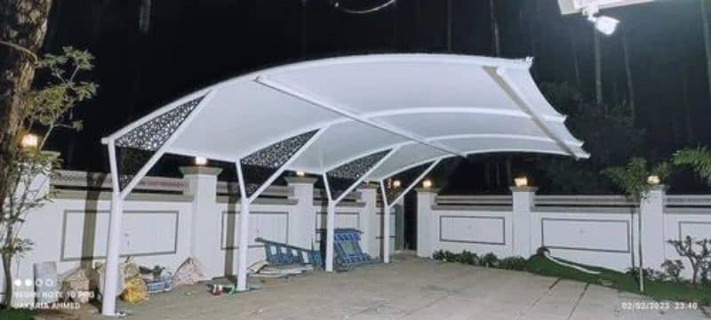 Dome structure sheds in Pakistan | Tensile parking shade | Car porch 6