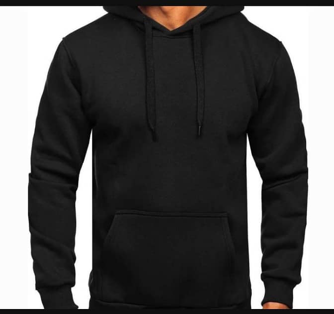 Fleece Plain Hoddie 2