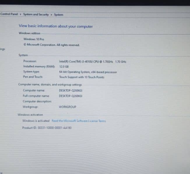 Touch Screen DELL Latitude E5440 laptop, 12RAM, 256SSD, 320Hard drive 7