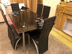 dinning table leather chairs