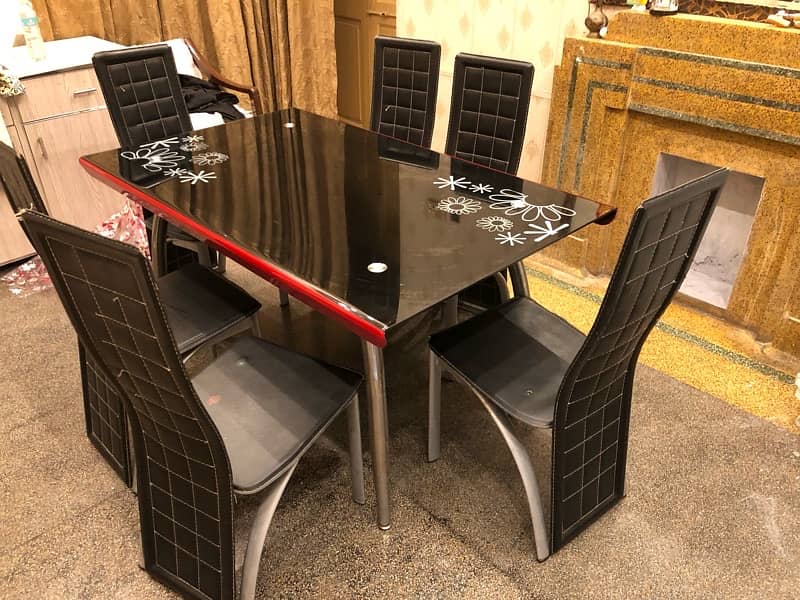 dinning table leather chairs 2