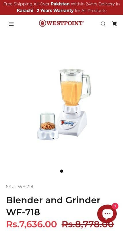 Westpoint Juicer Blender WF 718 1