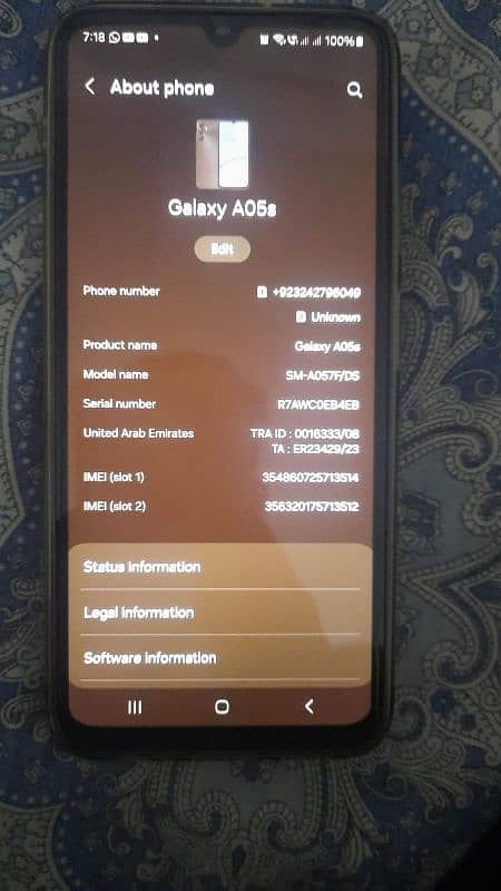 samsung A05s 10/10 condition 4/128 with box. 3