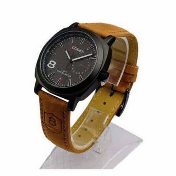 Men's leather strap watch. 1