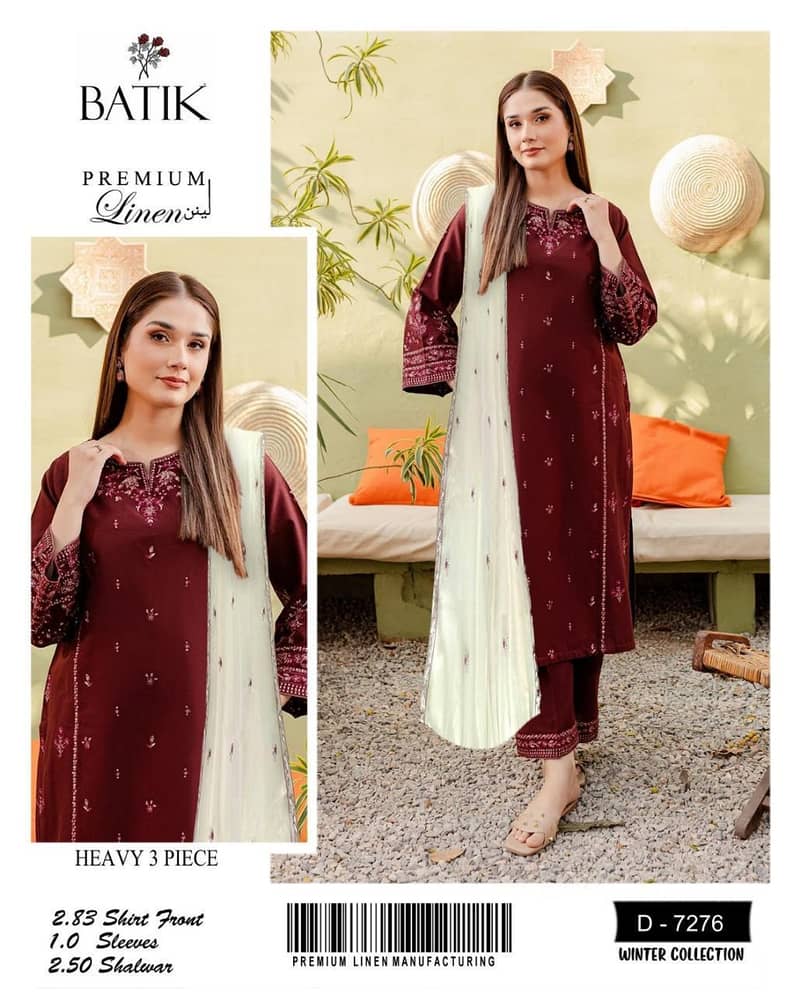 New Variety at Peak Lady | 3 Pc's | Linen Dhanak etc 6