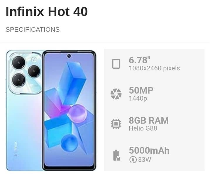 infinix Hot 40 8gb/256gb 1