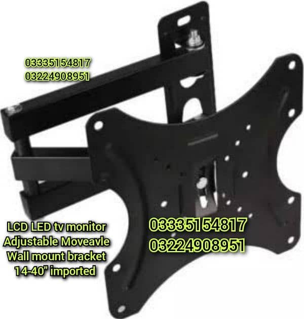 LCD LED tv adjustable wall mount bracket imported dual arm stand 4