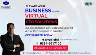 Virtual CFO Services for NTN Registration, Tax Consultant In Pakistan