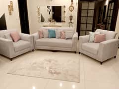 T Seater Sofa Set with cushions and carpet (complementary)