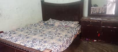 Double bed. dressing. showcase used  for urgent sale