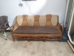 Sofa set and table with top glass