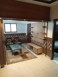 Furnished Flat available. Johar Mor karachi.