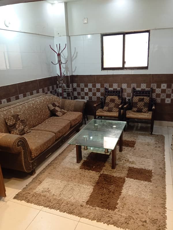 Furnished Flat available. Johar Mor karachi. 5