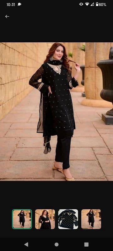 3 PC's Woman's Stitched Chiffon Embroidered Suit 0