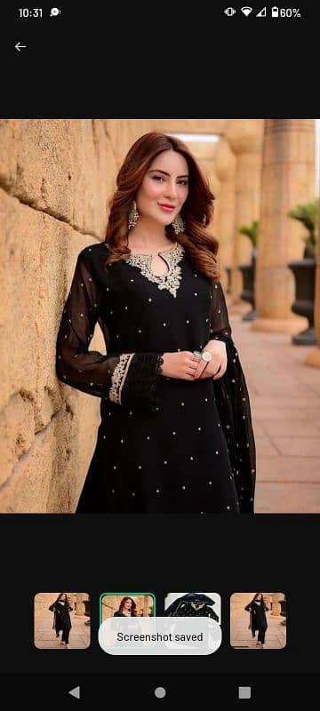 3 PC's Woman's Stitched Chiffon Embroidered Suit 1