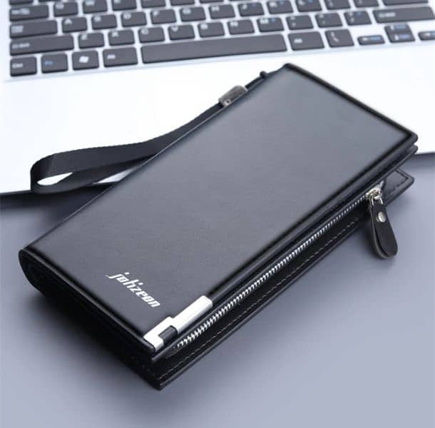 men' business PU leather long wallet pocket credit card holder purs. 3