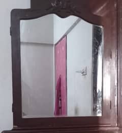 Large mirror 3 x 3 feet with wooden frame