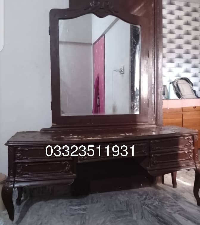 Large mirror 3 x 3 feet with wooden frame 2