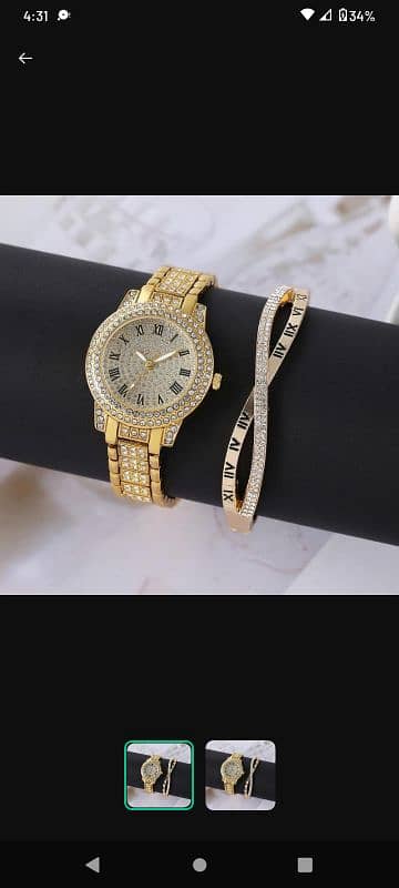 women's Diamond Artificial Set-Roman Watch 1