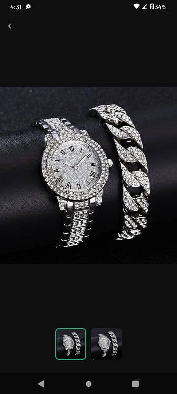 women's Diamond Artificial Set-Roman Watch 2