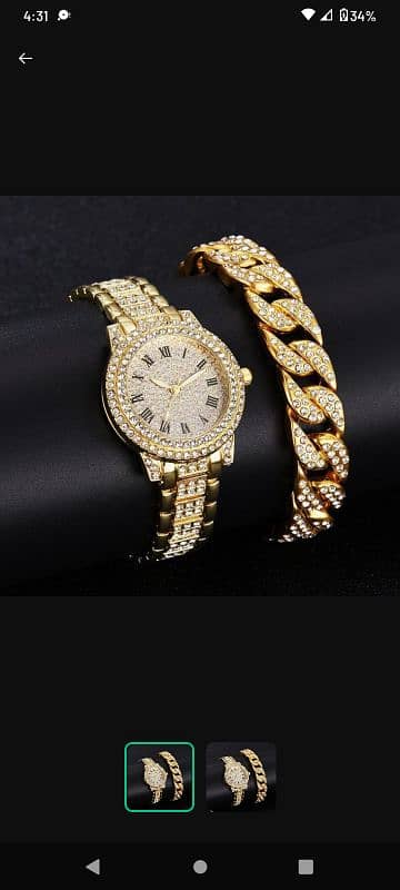 women's Diamond Artificial Set-Roman Watch 3