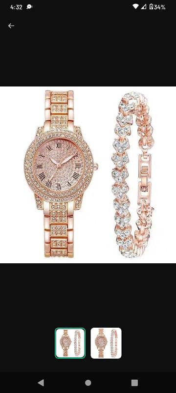 women's Diamond Artificial Set-Roman Watch 4