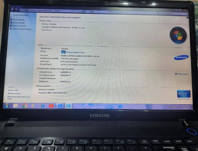 Samsung laptop 3rd generation condition 10/9 128GB memory 4