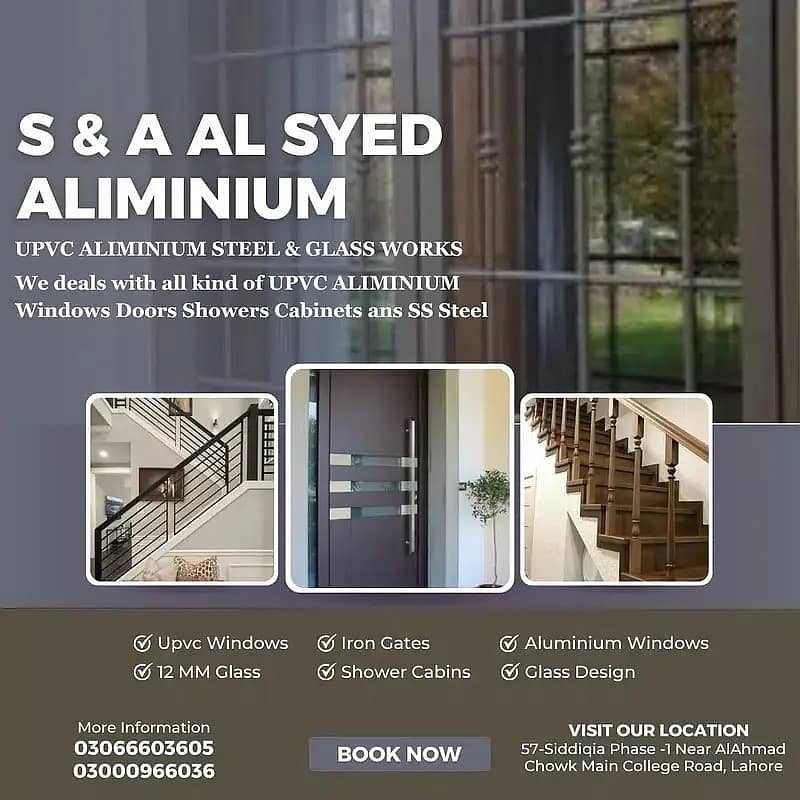 Aluminium & U-Pvc window/Shower cabin12mm/railing/Led mirro 5