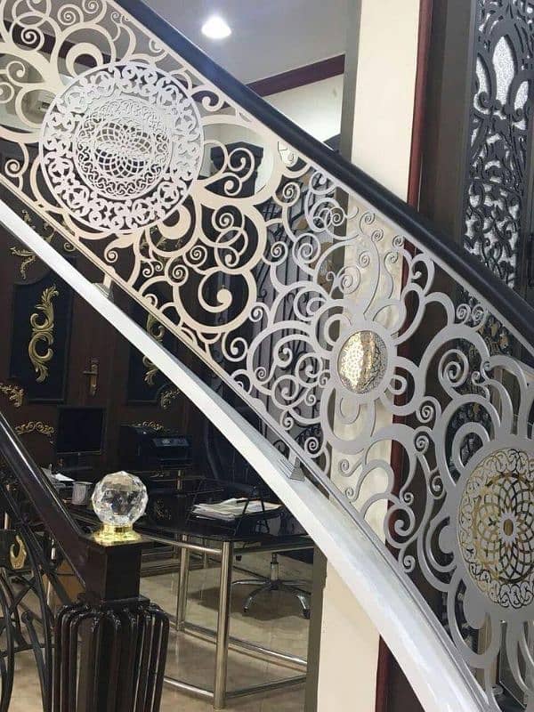 Ss railing name plate cnc cutting Decoration steel railing 19