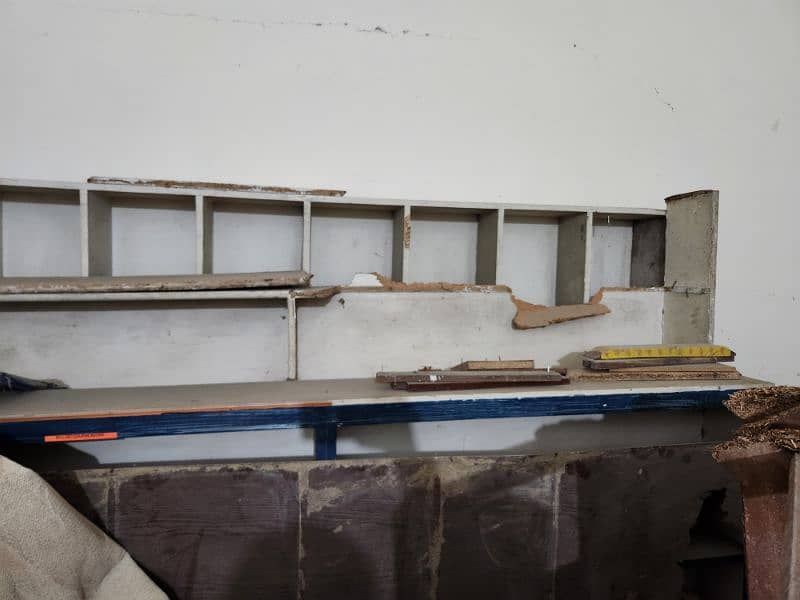 Shelves and Cabinets removed from shop 3