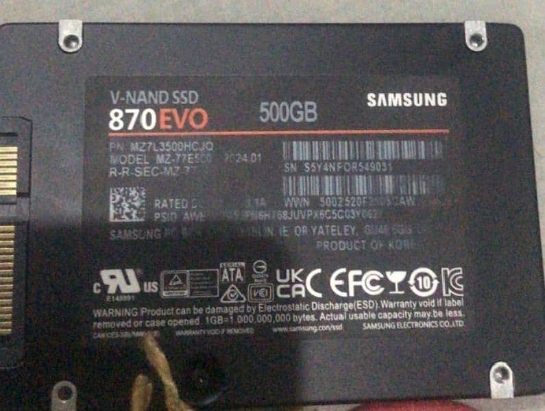 Samsung 870 EVO 500GB SSD 1