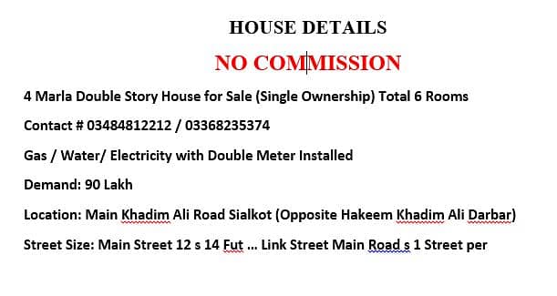 4 Marla Double Story House for Sale Malak # 03484812212 / 03368235374 0