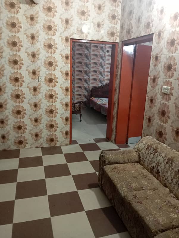 5.5 Marla furnish upper portion 2 bed attached bath TV launch tiles flooring woodwork for rent only for bachelors 1