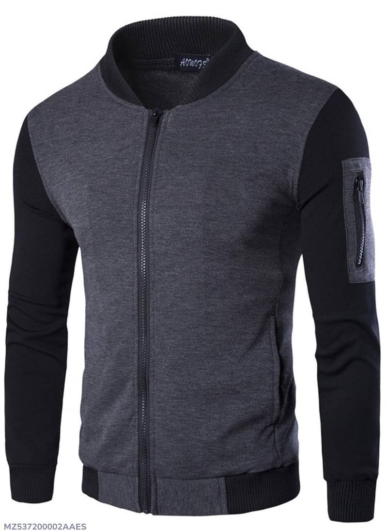 1pcs men,s fit body fleece jacket Grey 0